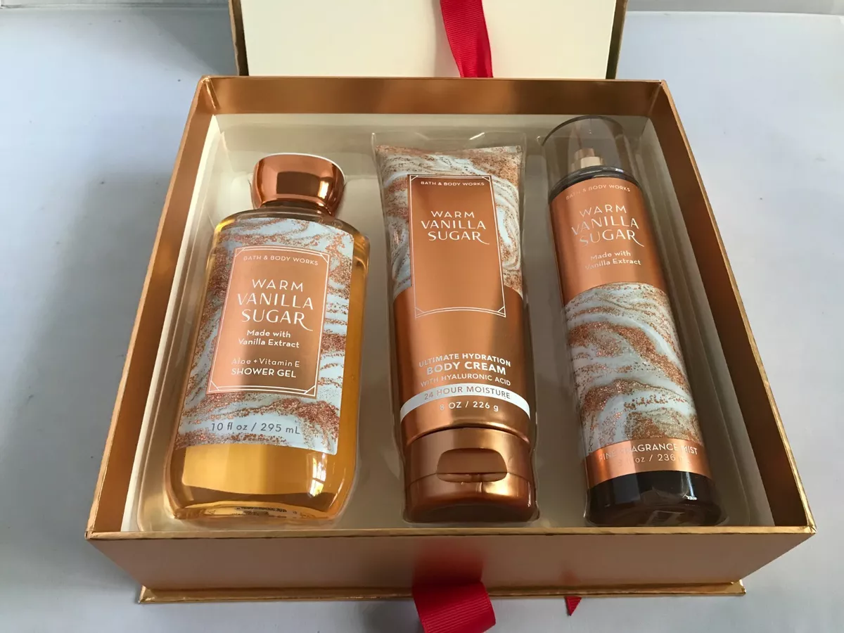 Bath and Body Works Warm Vanilla Sugar 2 Piece Gift Set - Fragrance Mist  and Body Cream - Full Size 