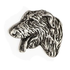 Irischer Wolfshund, Irish Wolfhound II  - Versilberte Hundebrosche, elegante Ans