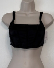 Auden Black Corset Crop Top Bra Adjustable Straps Size S