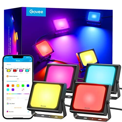 Outdoor Lights, Flood Lights Uplight 2 in 1, LED Landscape Lighting, 4 pack