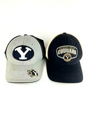 2- BYU Brigham Young University 47 Twins Cougars Baseball Hat Cap Youth Size