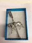Dressage E03 Horse kilt pin Scarf or Brooch pin pewter emblem 3" 7.5 cm