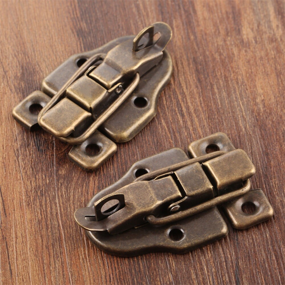 6-Pack Gold Vintage Box Latches - Antique Brass Decorative Hasp Clips For Jewelry & Wooden Boxes