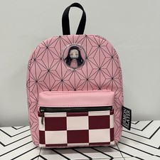 Bioworld, Demon Slayer Nezuko Metal Badge Zip Mini-Backpack, Pink, NWT