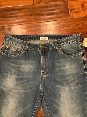 may様イエロー38 Loewe Blue Stonewashed Tapered Leg Logo Pocket Jeans, Size 38 | eBay