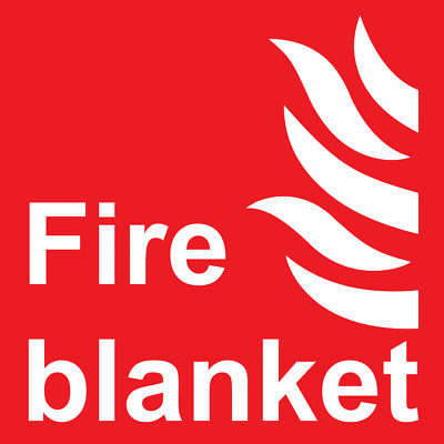 Löschdecke rot Schild selbstklebend Aufkleber außen Grade Sticker Hinweis Sicherheit