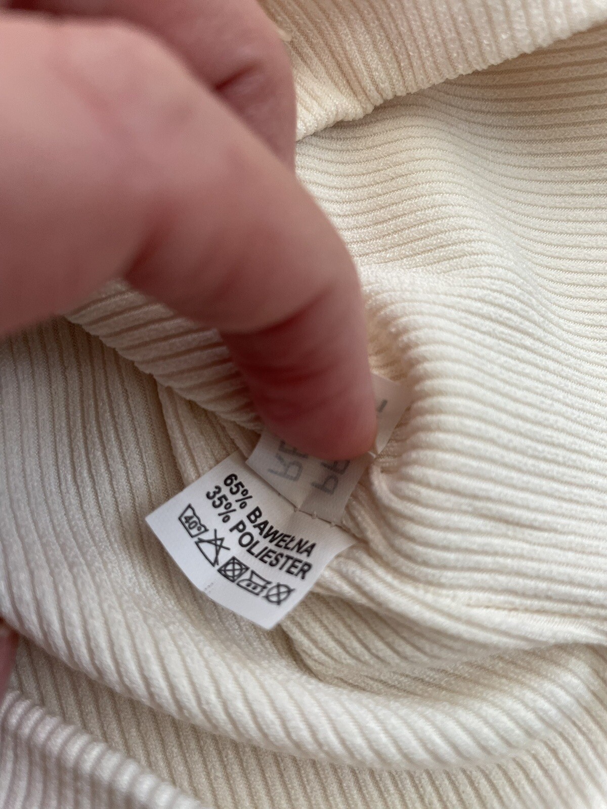 By Me beautiful top long sleeve size M cream beige Double layer material 