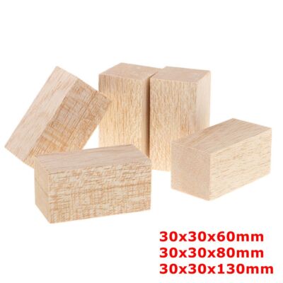 5-Pack Balsa Wood Blocks For DIY Projects - 30x30x60mm Lightweight Modeling Wood