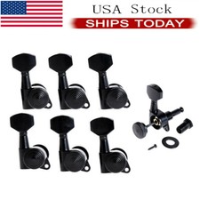 Guitar String Peg Locking Tuners Tuning Pegs Machine Heads Black 6R Inline USA