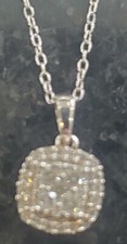 NEW 325 Sterling Silver 925 1/4cttw Diamond Pendant 18" Chain