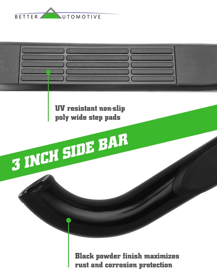 3" Black Side Step for 1995-2004 Toyota Tacoma Access Cab Nerf Bar Running Board Foto 4 de 4