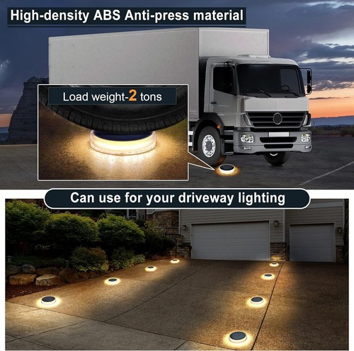 Luces Deck Solares Exterior,Lámpara Solar Jardin 24 LED 360°Iluminación IP68 Im - Imagen 5 de 11