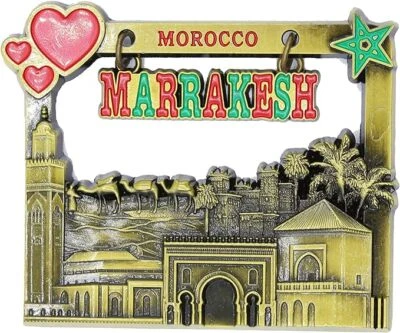 DESIGNO 3D - MARRAKESH- MOROCCO -Souvenir Fridge Magnet Kitchen Decor Holiday Gift-Metal