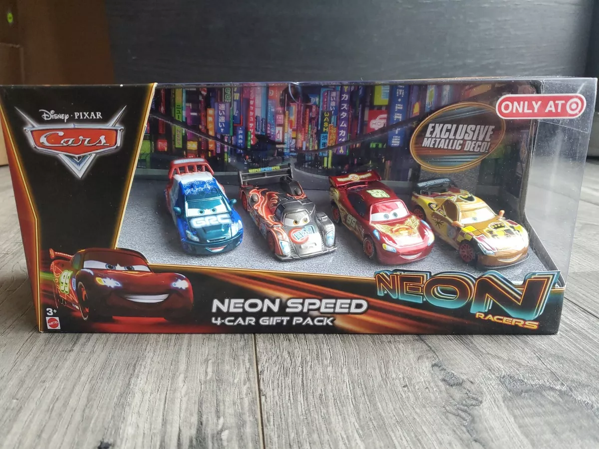 New Disney Cars Neon Racers Speed 4 Car Gift Pack Caroule, Camino, Shu | eBay