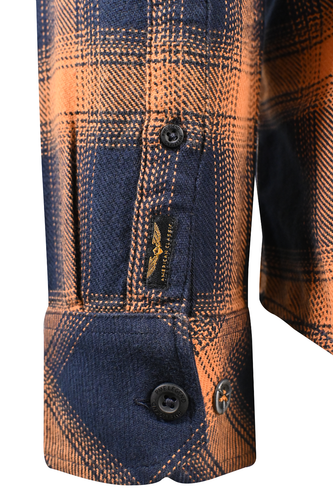 PME Legend Men's Shirt Black & Orange Woven Long Sleeve (S01) - Afbeelding 9 van 15