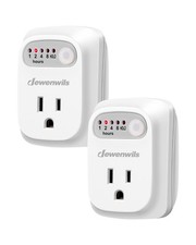 Indoor Countdown Timer Outlet 2Pack, Timers for Electrical Outlets, 125V/15A
