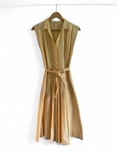 Vintage Rodney Clark Butter Yellow Midi Dress AU 10 | Cotton Tie Waist
