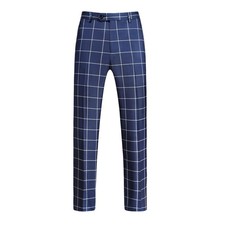 Men's Slim Fit Plaid Suit Set Checkered Sport Coat Blazer Vest and Pants - Ea...