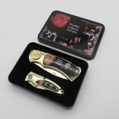 Johnny Cash Taschenmesser Set 2 Stück mit Blechdose Sammlerstück Country Music - Bild 1 von 4