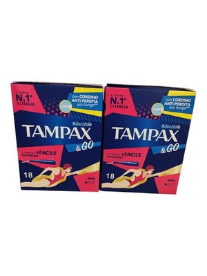 Tampax & Go Mini 2x 18 Tampons mit Kunststoff-Applikator mit rutschfestem Griff