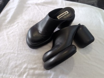 Jil Sander Women's Leather Slip-On Mules Black Size 37.5 | eBay