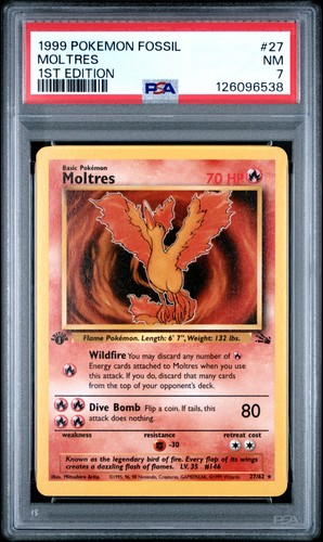 Moltres (1st Edition) graded PSA 7 for sale on eBay