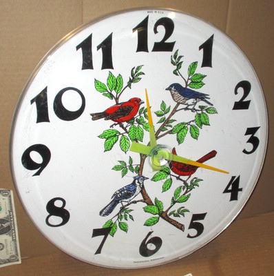 HAMMACHER SCHLEMMER - Bird Clock Sign -18'' ROUND- For Repair or Parts 1980's USA