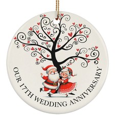 Funny Santa Couple 17 Years Ornament Our 17th Wedding Anniversary Christmas Gift