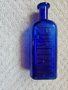 Scarce Antique Deep Cobalt Puritana Medicine Bottle