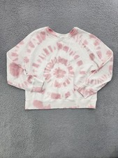 Time and Tru Sweatshirt Women XXXL 22 White Pink Tie Dye Crewneck Pullover