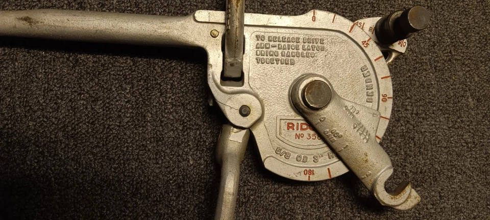 ¡Dobladora de tubo de trinquete engranada RIDGID 358 5/8""!!LEER DESCRIPCIÓN!! Foto 3 de 4