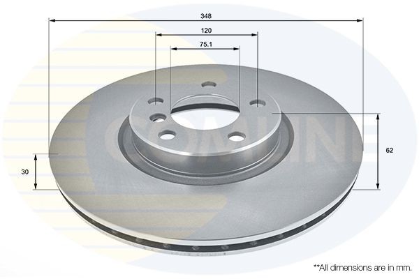 Brake Disc Front Internally Vented Coated Fits BMW X5 X6 COMLINE ADC1755V