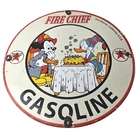 Vintage Texaco Gasoline Sign - Fire Chief Disney Mickey Gas Pump Porcelain Sign