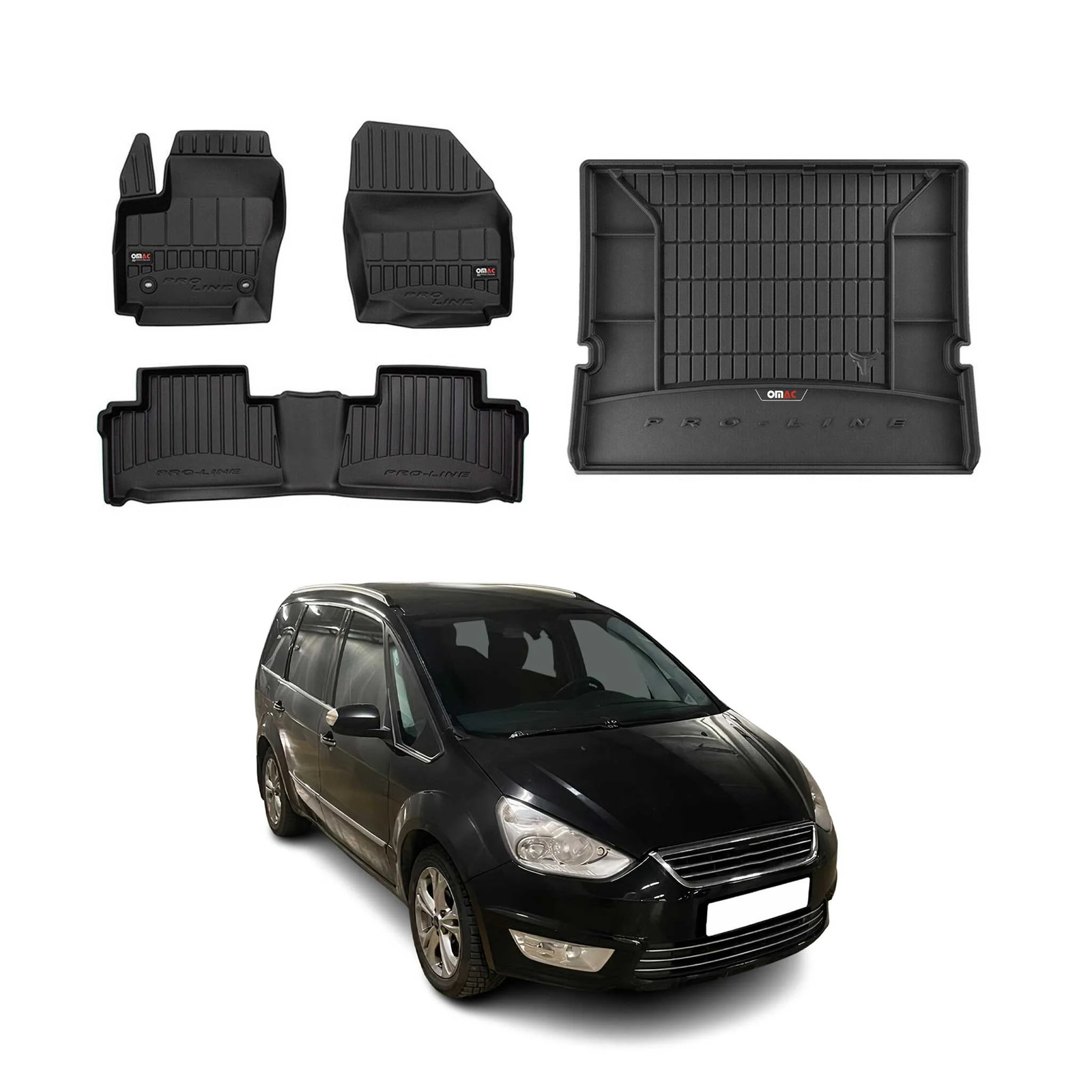 Tapis de sol Ford Galaxy 2006-2015 TPE anti-saleté protection coffre