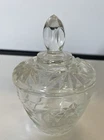 SUGAR BOWL & LID Vintage Anchor Hocking Pressed Glass Star of David