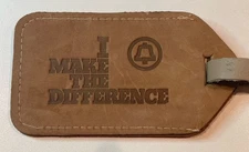 Vintage 1970s Bell Telephone System Make The Difference Leather Luggage ID Tag