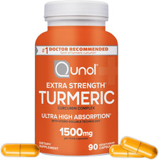 Qunol Turmeric Curcumin 1500mg, Ultra Absorption Joint Support Capsules, 90ct