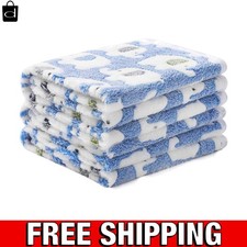 Soft Fluffy Elephant Design Pet Blanket - Ideal for Dogs Cats Pack of 3