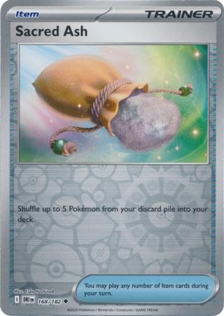 SACRED ASH 168/182 DESTINED RIVALS POKEMON (REVERSE HOLO, NM)