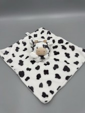 Carters Spotted Cow Lovey Plush Black White Baby Security Blanket