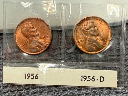 AU/UNC 1956 P-D Lincoln Wheat Cent Year Set