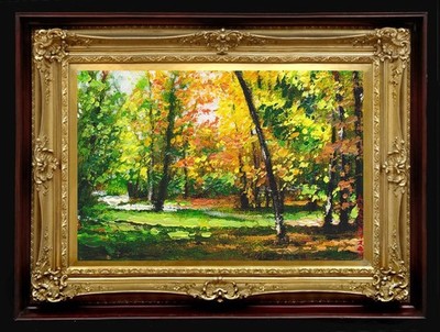 Peace of Mind II - Original Ölgemälde 6x4 Zoll - Serie Hidden City Gardens