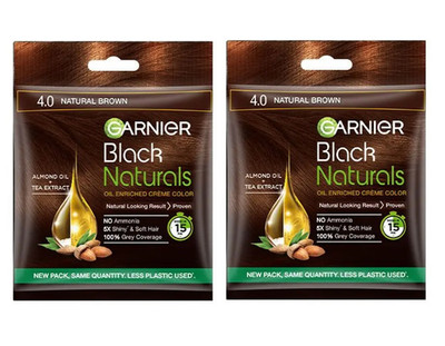 Garnier Hair Color Shade 4.0 Natural Brown 20ml + 20gm For Stylish look