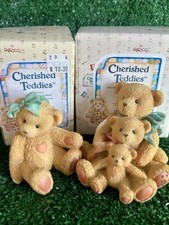    Cherished Teddies Lot 1991 Jacki Hugs  Kisses Theadore Samantha And Tyler