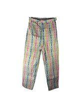 vintage trousers retro 60s 70s colorful wacky patterned design womans XS Hippie