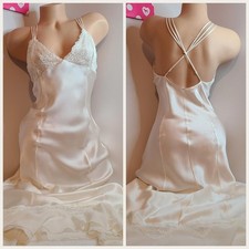 VTG Victoria's Secret 100 Silk Beaded Bridal Long Maxi Slip Dress Size Sm