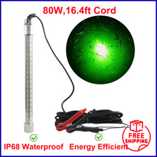 Underwater Fishing Light 80W 12V 40000 Lumens Super Bright LED Submersible Green