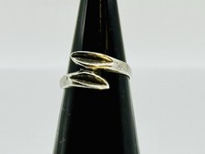 Vintage 925 Sterling Silver Taxco Mexico Modernist Bypass Ribbed Ring Size 5