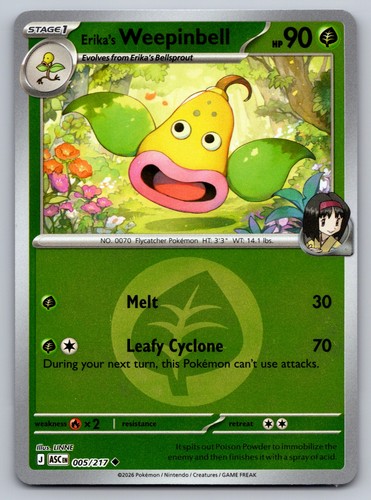 Erika's Weepinbell Reverse Holo Uncommon ME: Ascended Heroes 005/217 NM - Picture 1 of 2