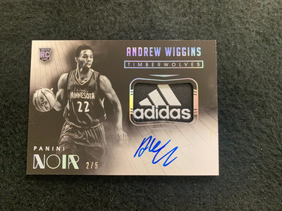 2014-15 Noir Andrew Wiggins RPA /5 Adidas Patch